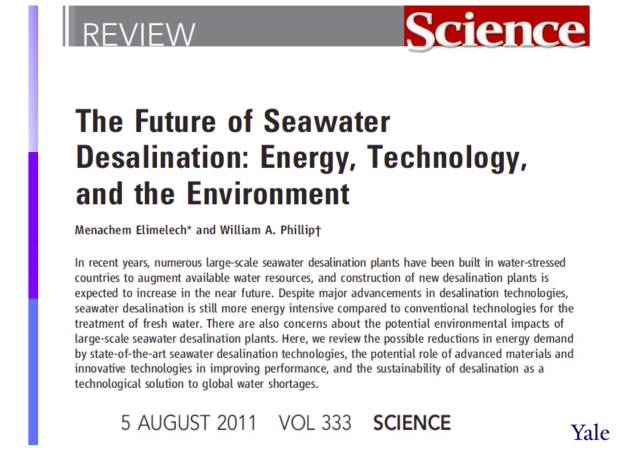 反滲透工(gōng)藝要(yào)取得(de)新突破美(měi)國耶魯大(dà)學團隊提出新思路(lù)
